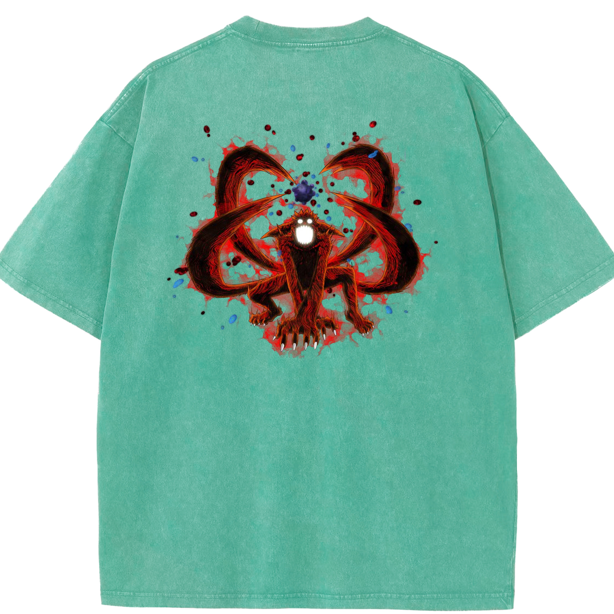 （画像用） NARUTO -ナルト- うずまき ナルト Uzumaki Naruto 綿100% ヴィンテージ風 半袖Tシャツ（背面プリント）